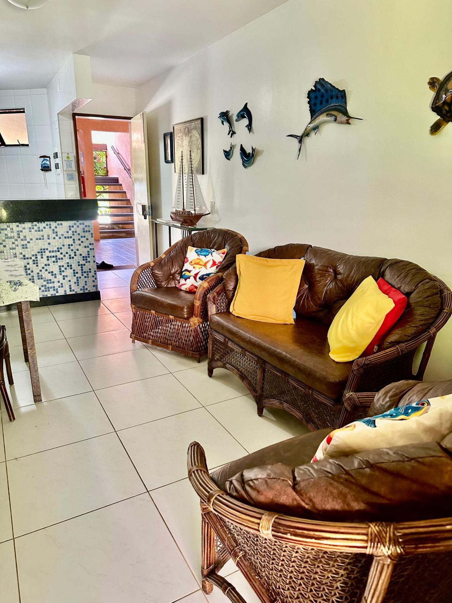 Flat Guarajuba 4 Quartos Terreo A Beira Mar - Pe Na Areia - Governanca Com Arrumadeira E Wi Fi Inclusos Camassari 외부 사진