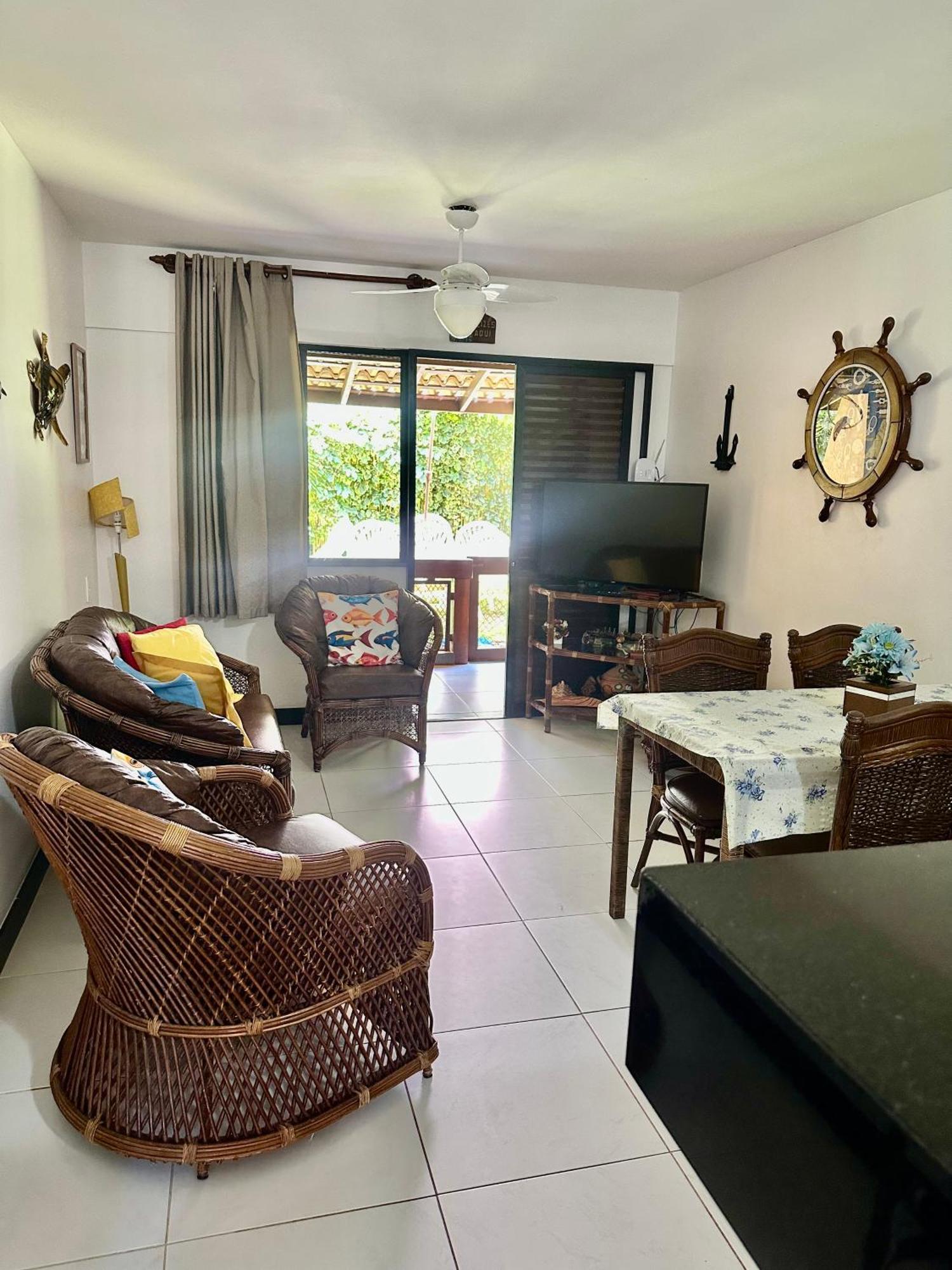 Flat Guarajuba 4 Quartos Terreo A Beira Mar - Pe Na Areia - Governanca Com Arrumadeira E Wi Fi Inclusos Camassari 외부 사진