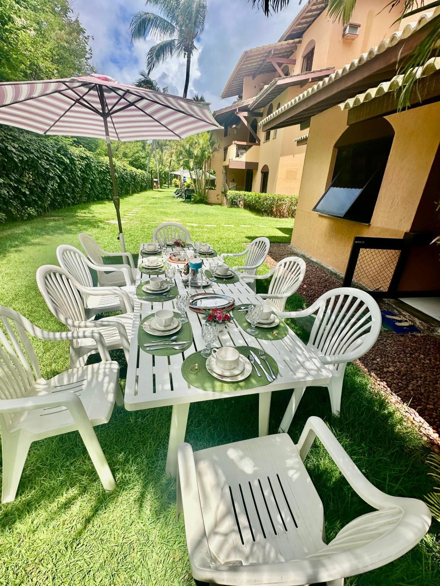 Flat Guarajuba 4 Quartos Terreo A Beira Mar - Pe Na Areia - Governanca Com Arrumadeira E Wi Fi Inclusos Camassari 외부 사진